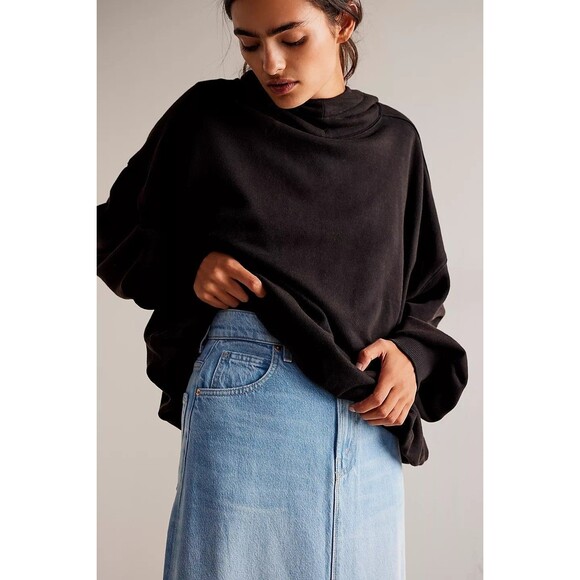 Free People We The Free Spirit Bubble Hoodie Sweatshirt Top Graphic M NWT 282904 - Picture 2 of 12